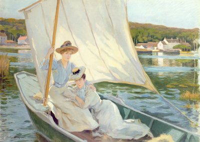 Ladies in a Sailing Boat by Jules Cayron